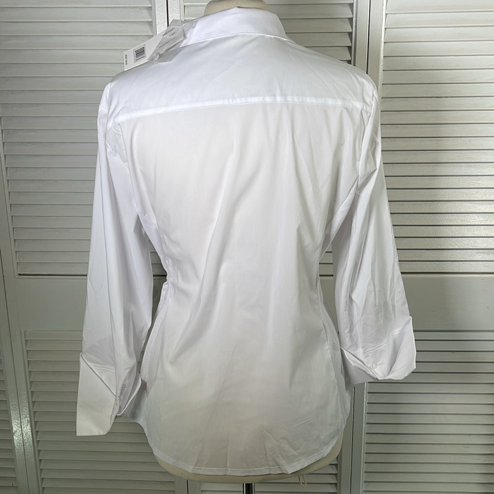 New: Zac & Rachel. Bottom down women’s shirt, color: White. Size: L.Woven + Knit - Picture 7 of 15